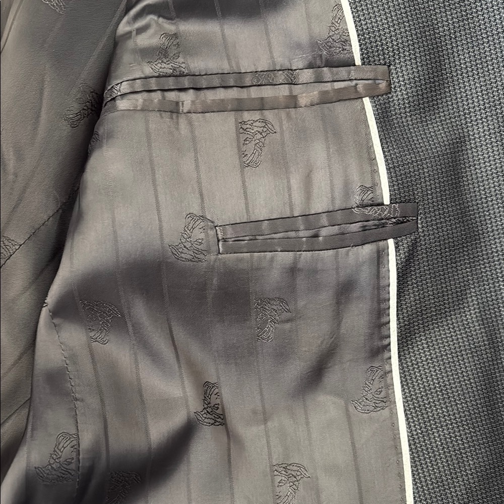 Versace Collection Single Breasted Wool/Silk Gray… - image 5